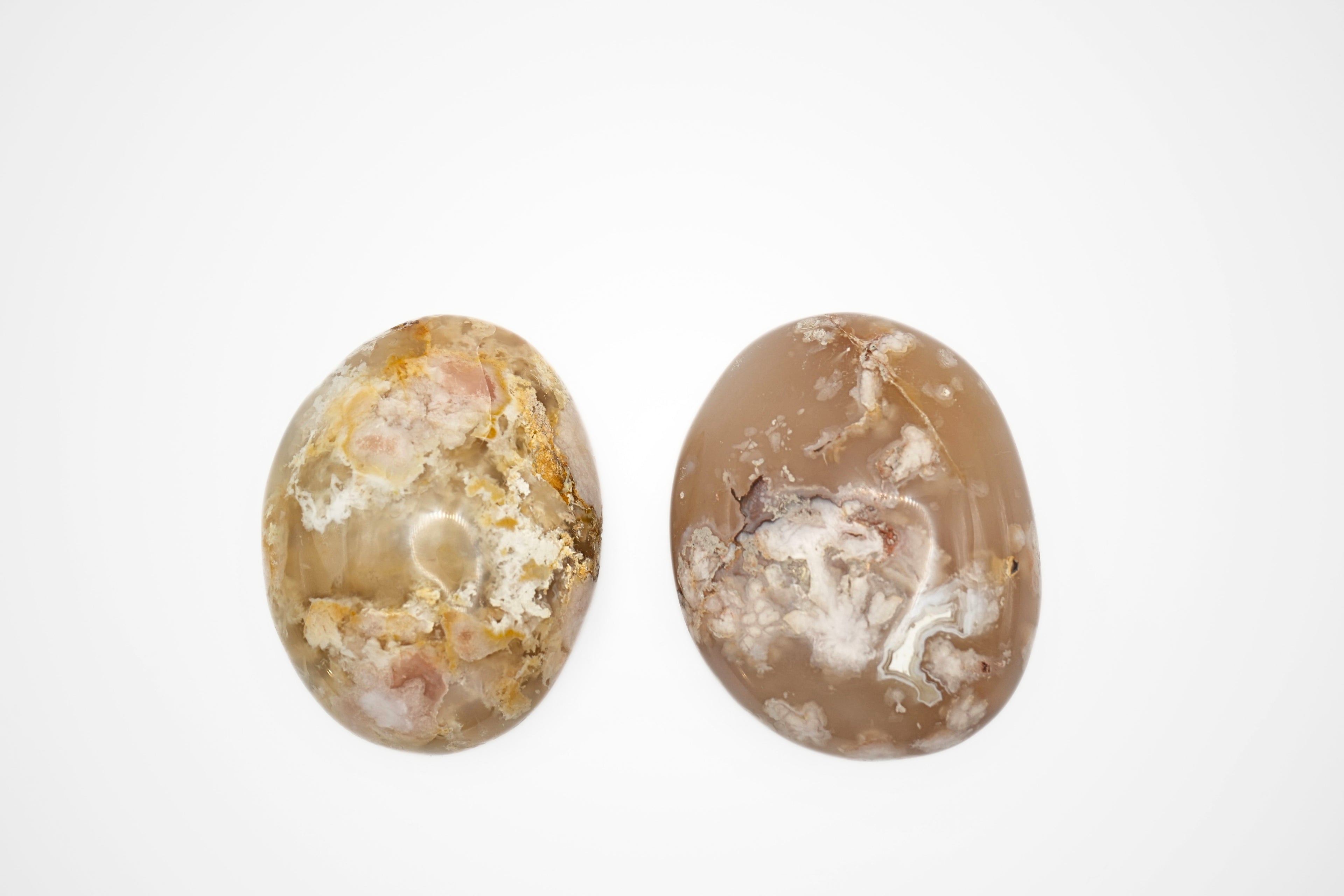 Flower Agate Palm Stones