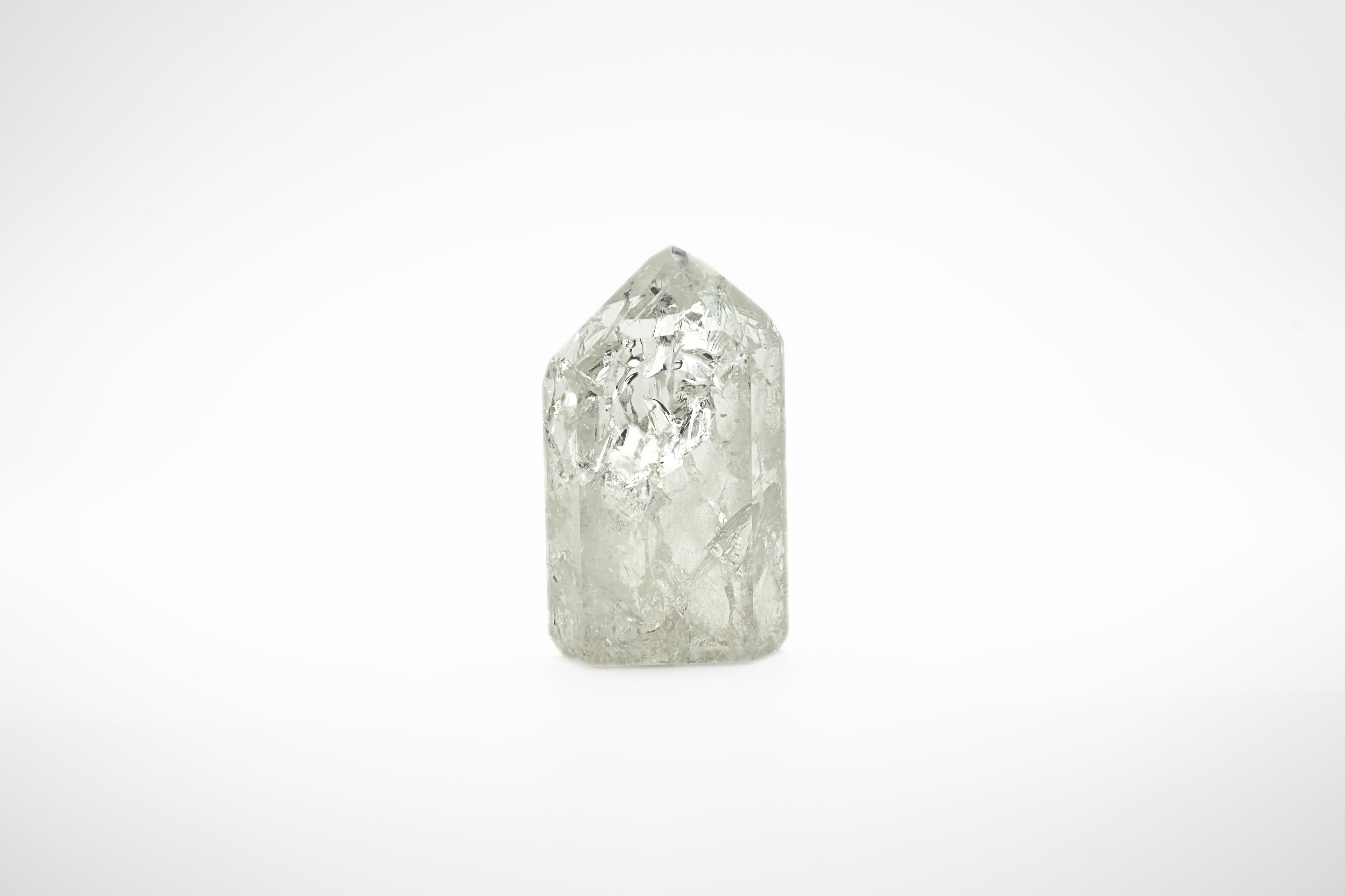 Clear Crackle Quartz Tower
