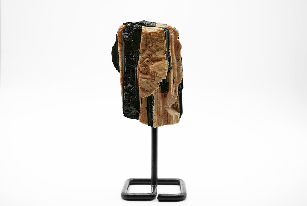 Black Tourmaline Matrix on Feldspar