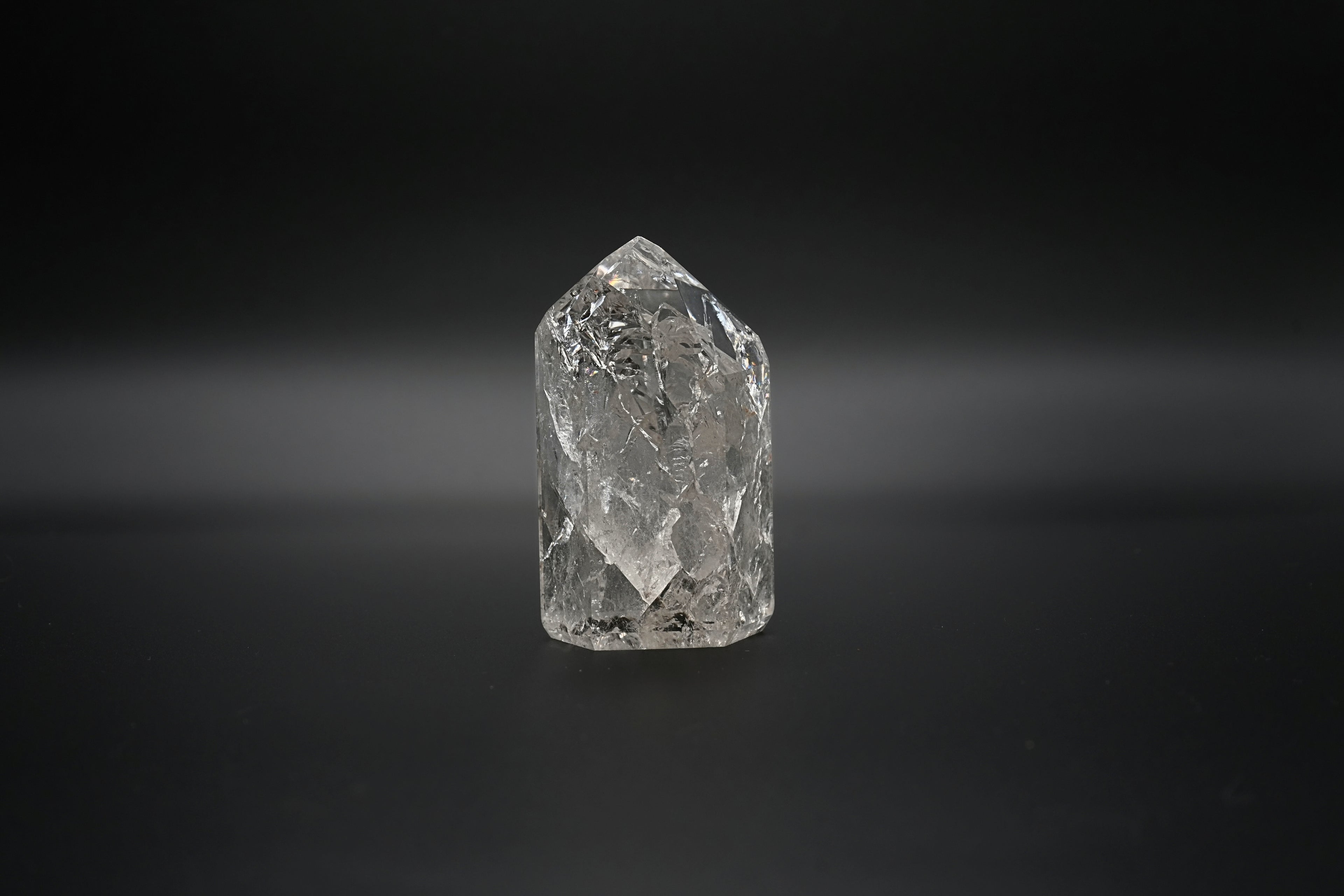Clear Crackle Quartz Tower
