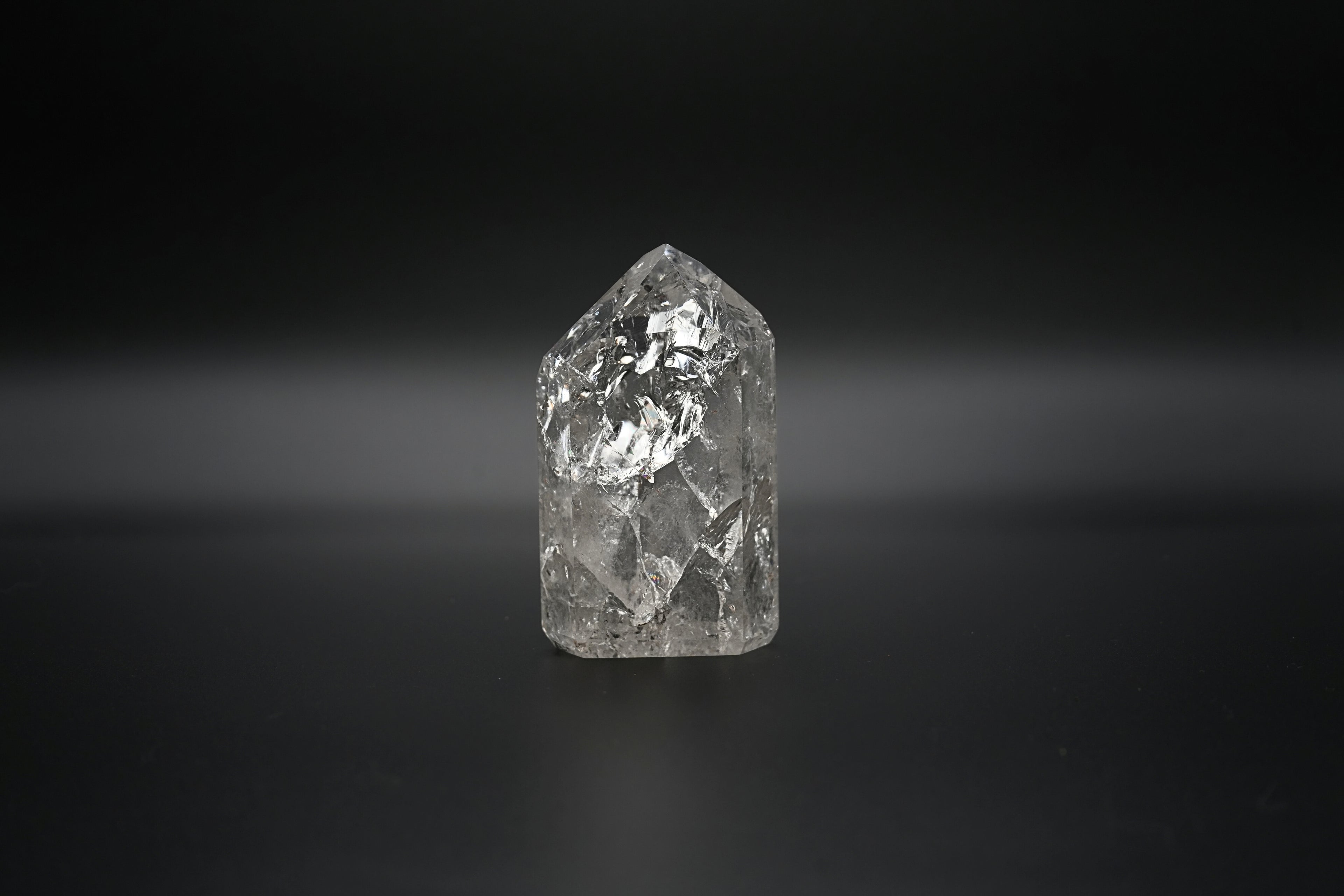 Clear Crackle Quartz Tower